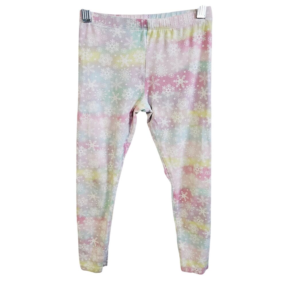 Children's Place Girls Size M Leggings Multicolor Pastel Snowflake Ombre Winter